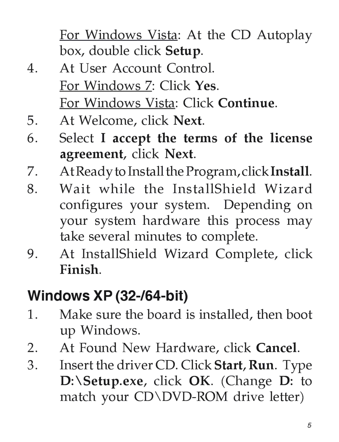 SIIG EX2101 manual Windows XP 32-/64-bit 