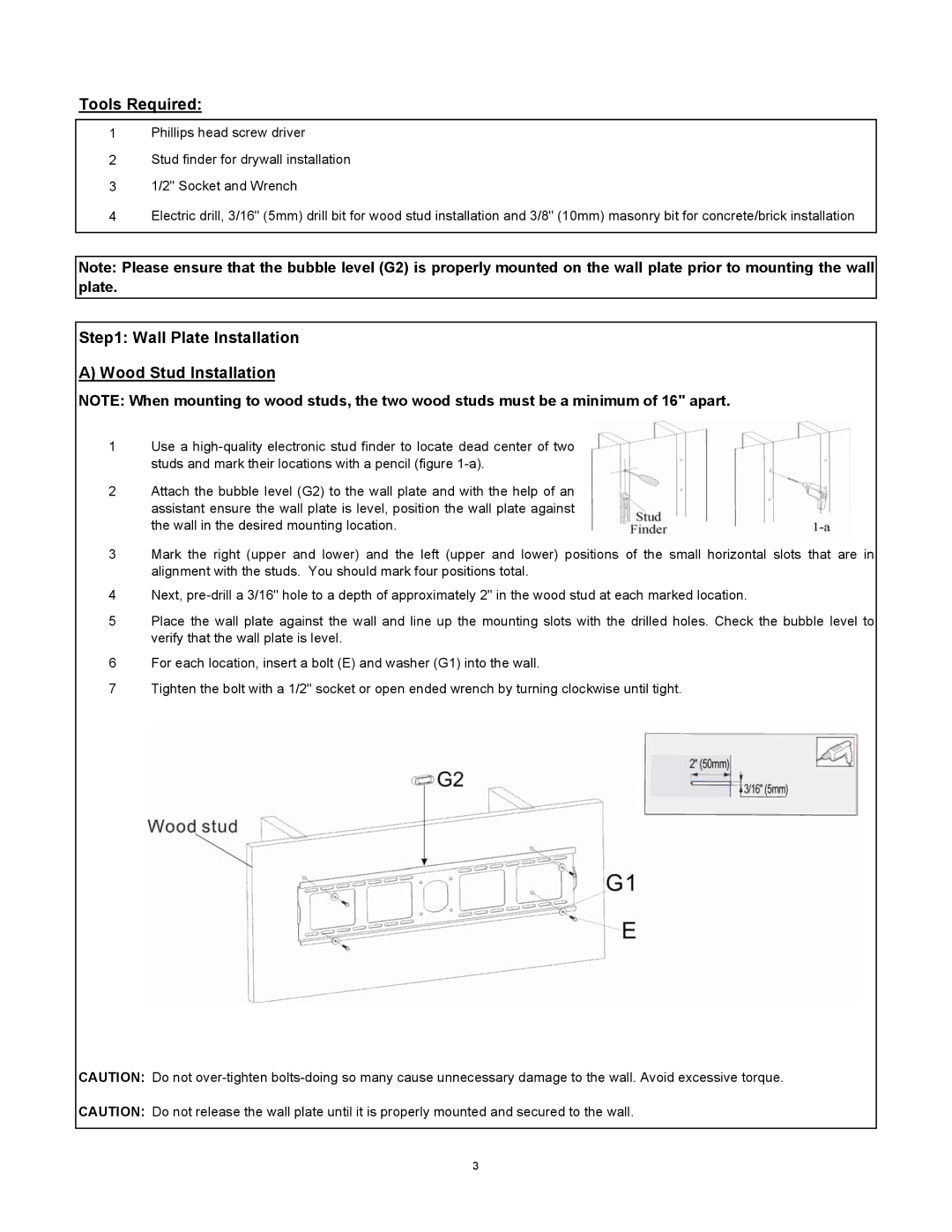 SIIG L2756 installation instructions Tools Required, Wall Plate Installation Wood Stud Installation 