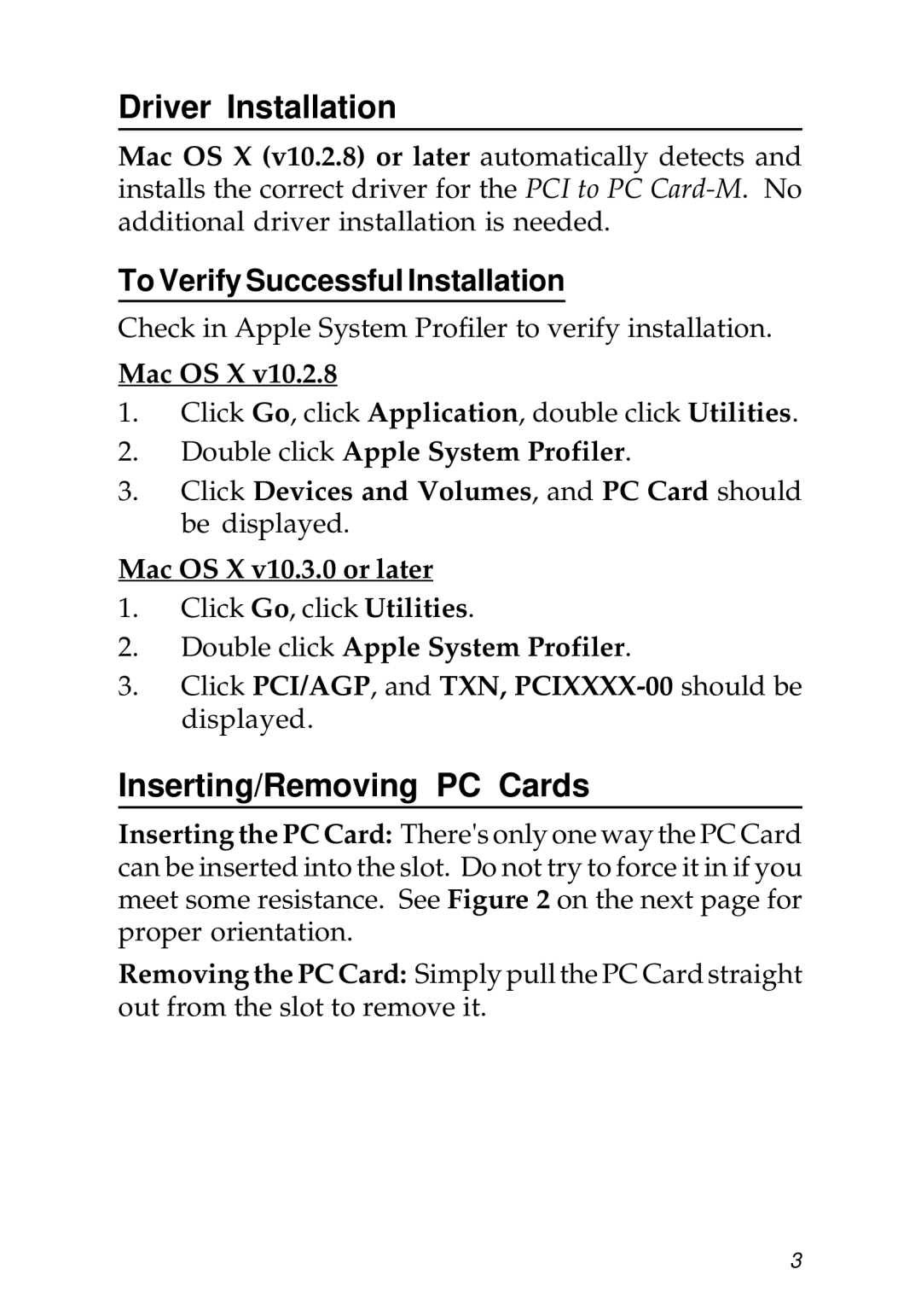 SIIG Network Card manual Driver Installation, Inserting/Removing PC Cards, To Verify Successful Installation 