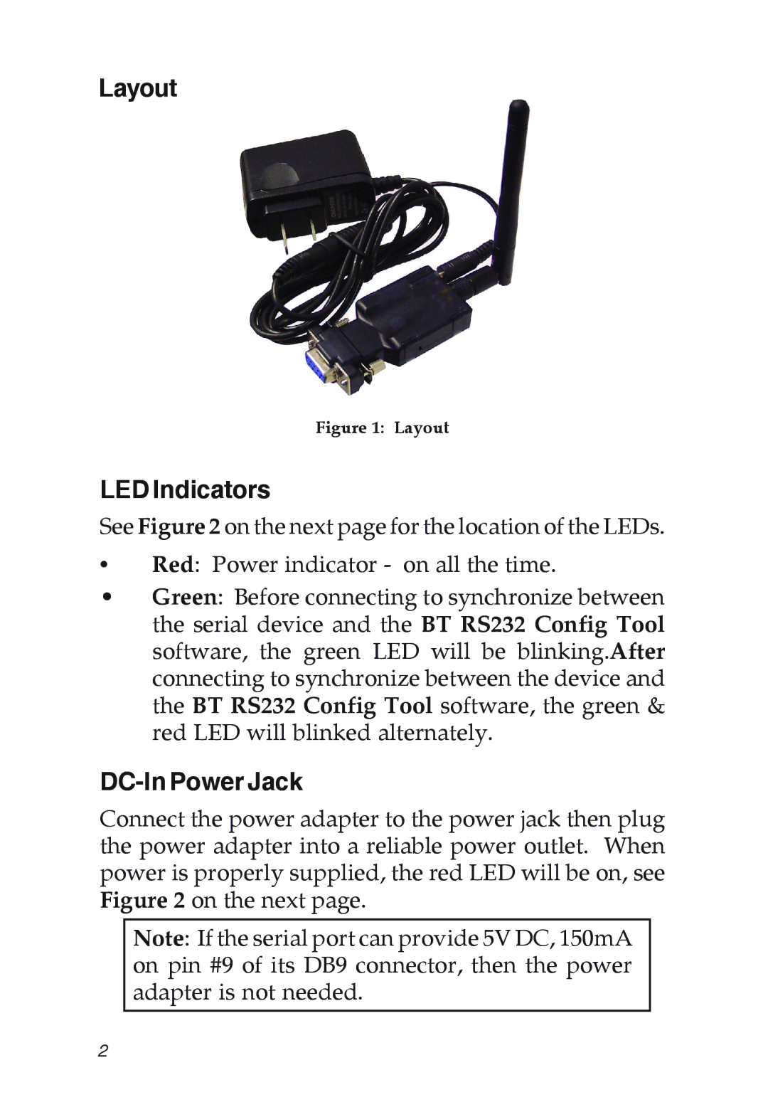 SIIG RS-232 manual Layout, LED Indicators, DC-In Power Jack 