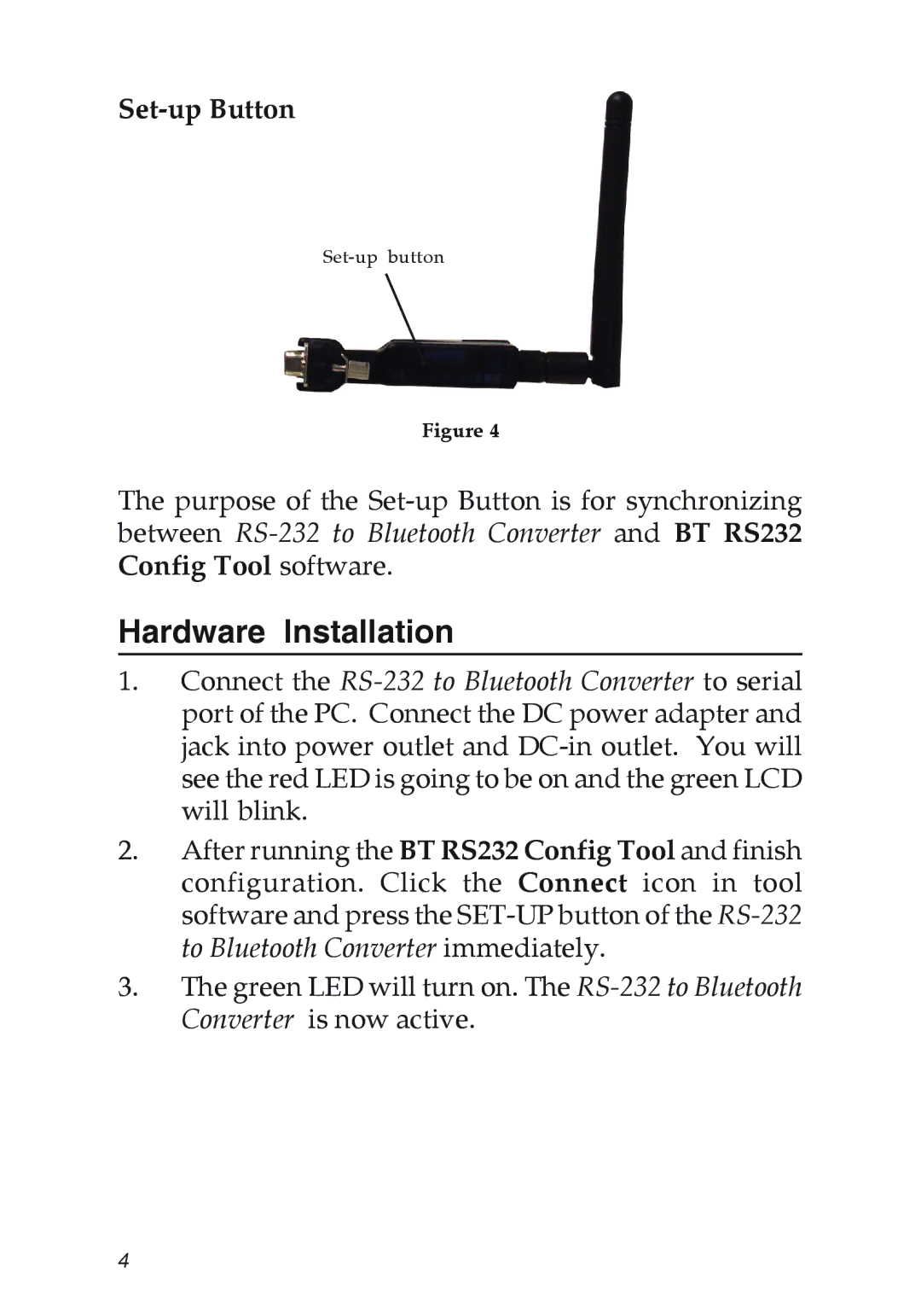 SIIG RS-232 manual Hardware Installation, Set-up Button 