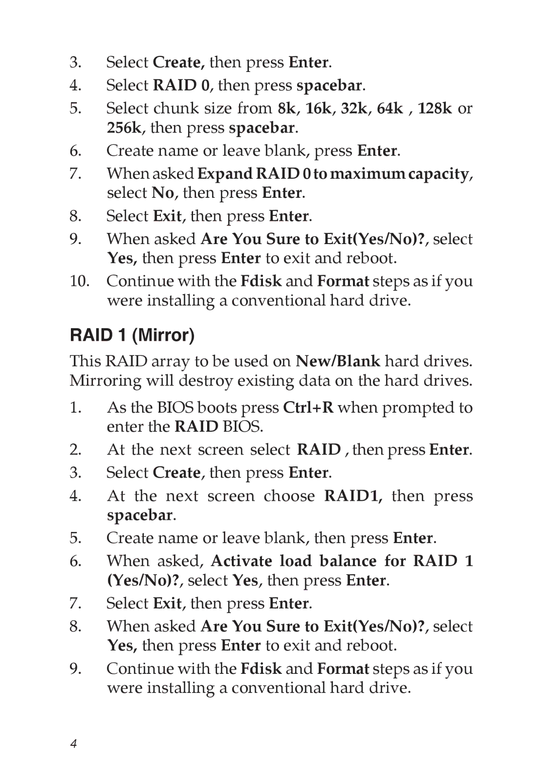 SIIG SATA II-150 specifications RAID 1 Mirror 