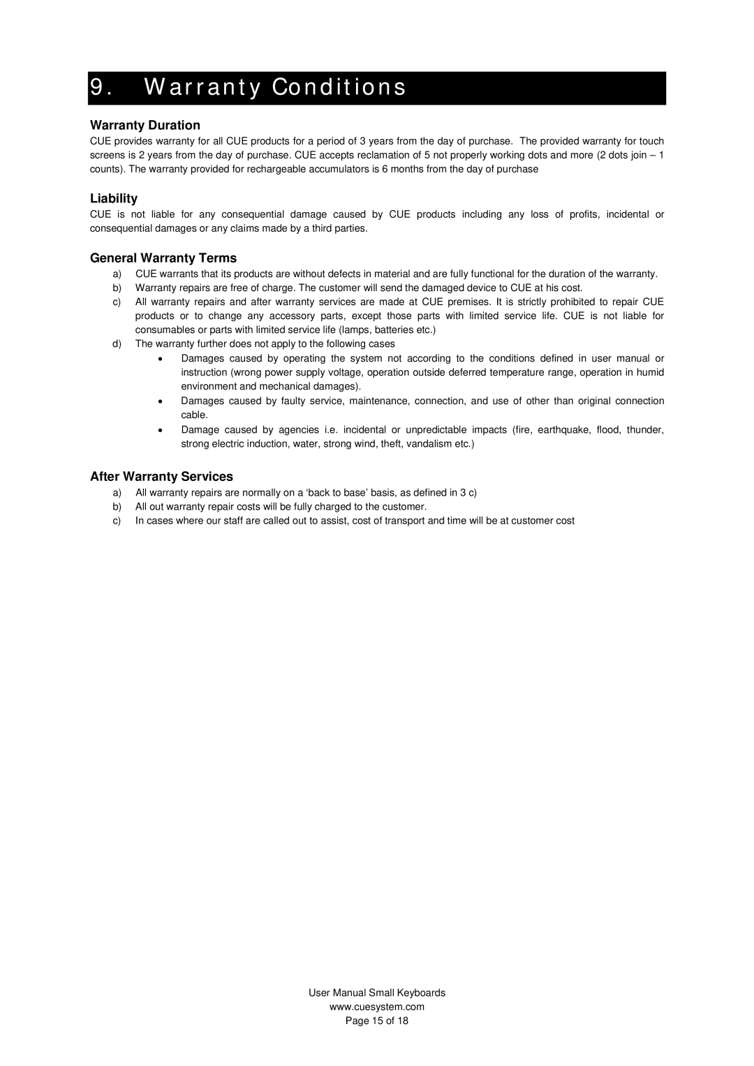 SIIG UM022_02 user manual Warranty Conditions, Warranty Duration 