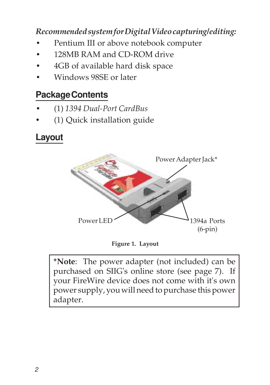 SIIG ZHLP, ZP, ZR manual PackageContents, Layout 