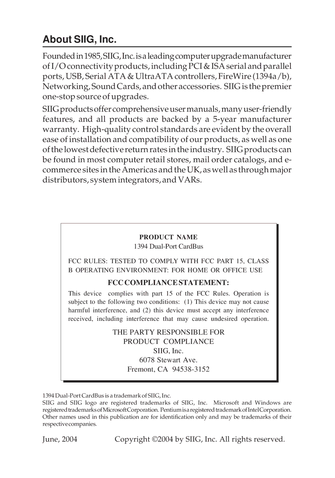 SIIG ZR, ZHLP, ZP manual About SIIG, Inc 