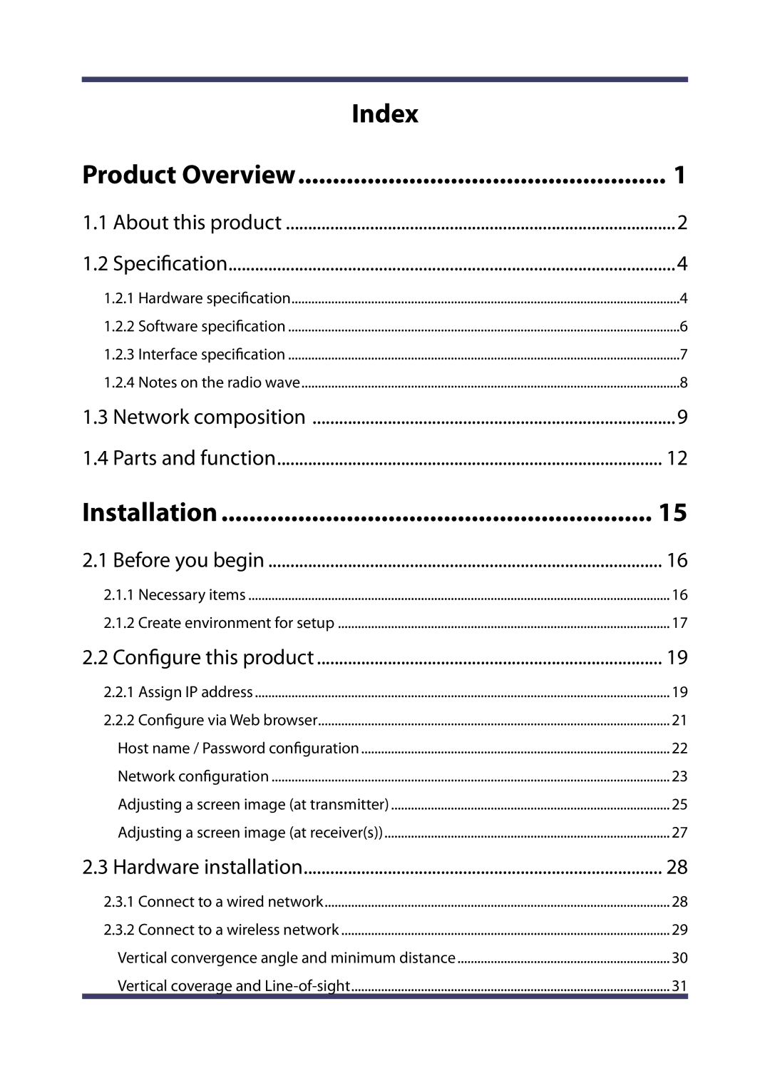 Silex technology MVDS X-1 manual Index, Hardware installation 