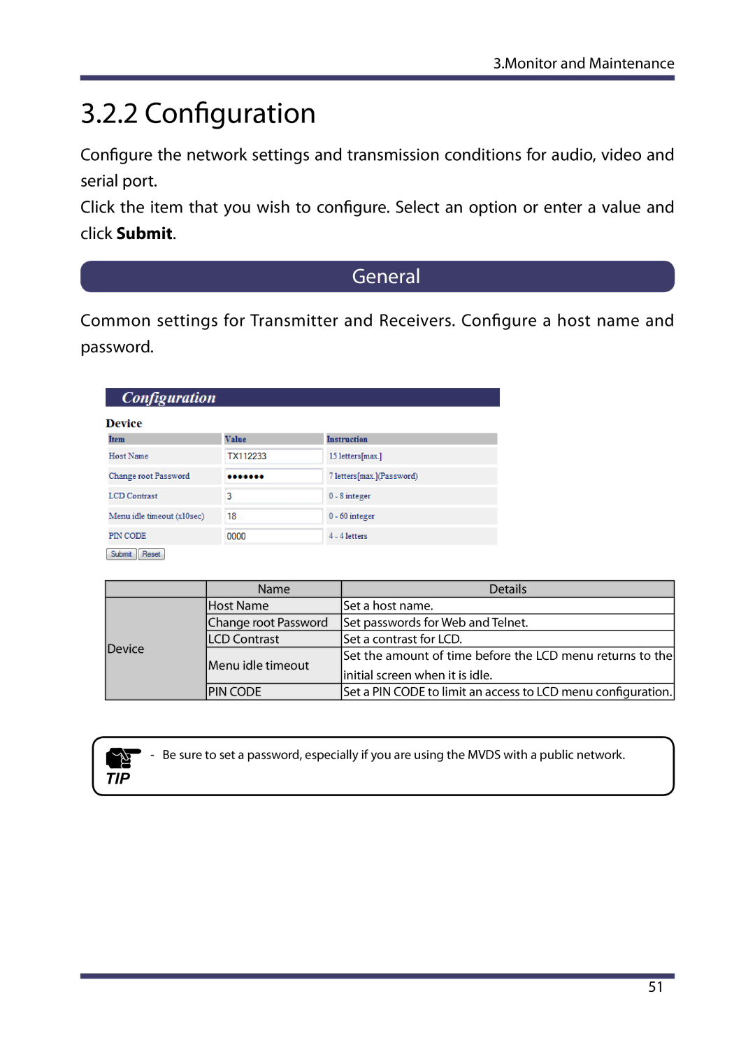 Silex technology MVDS X-1 manual Configuration, PIN Code 