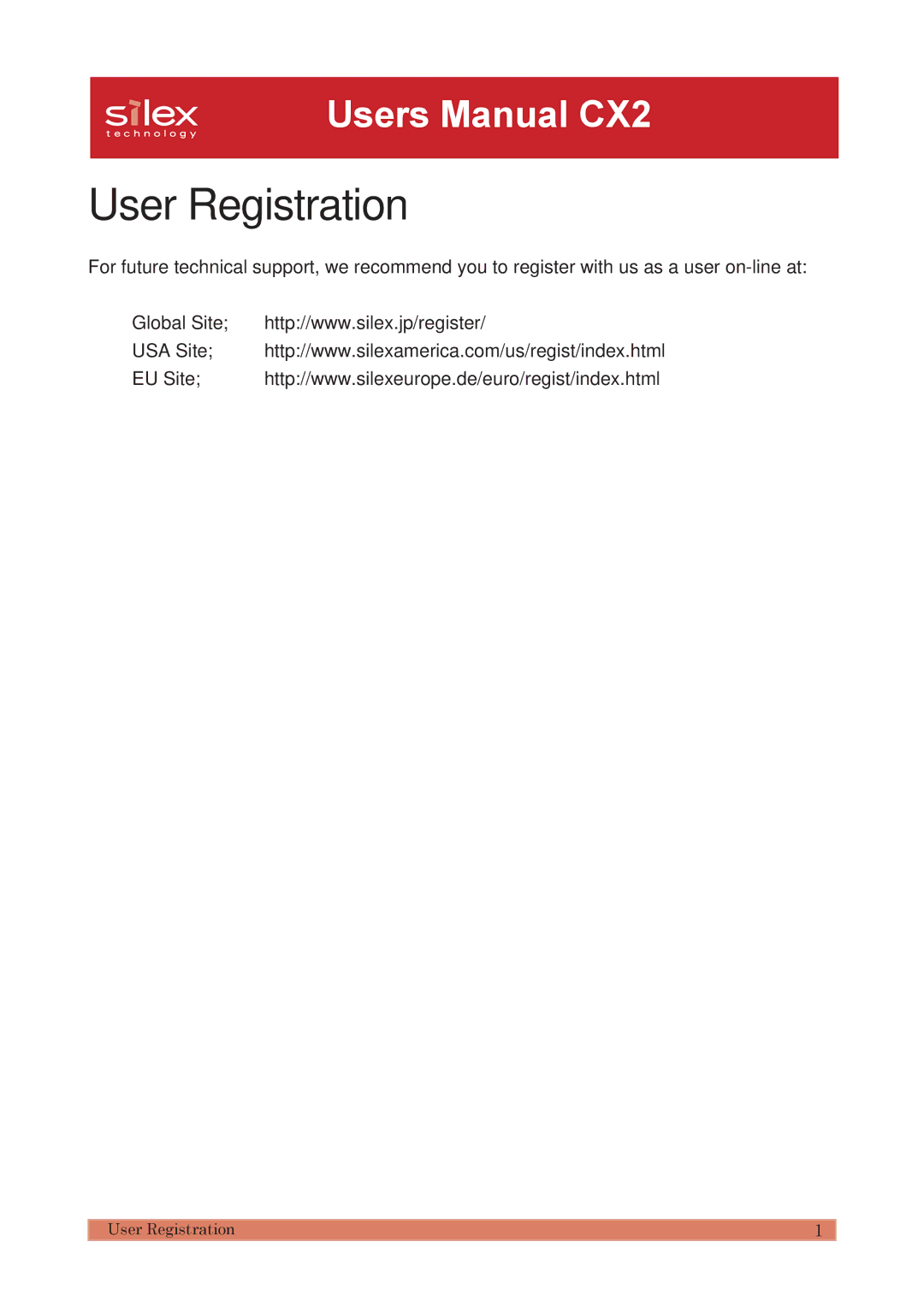 Silex technology PRICOM C-6400W manual User Registration 