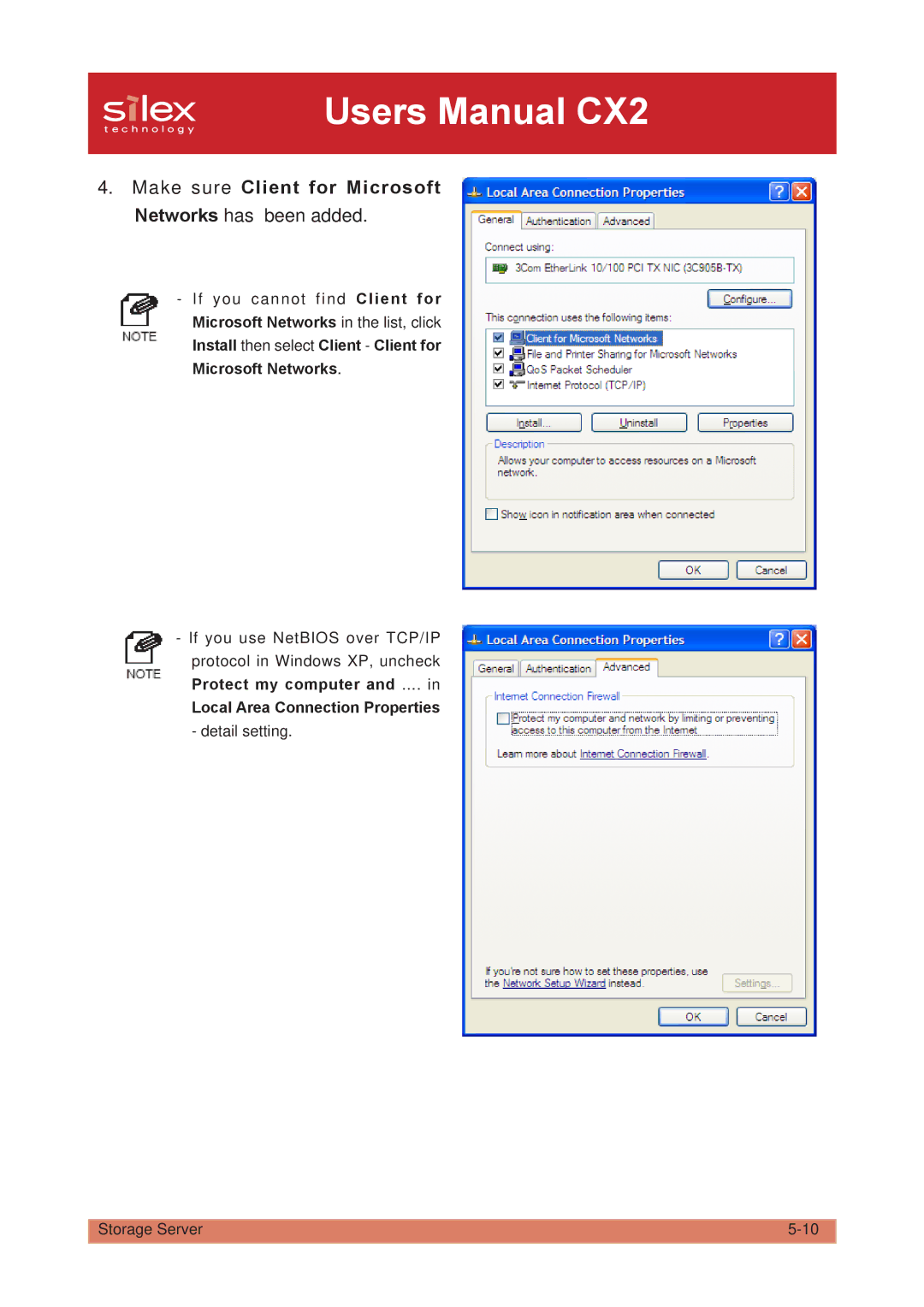 Silex technology PRICOM C-6400W manual Make sure Client for Microsoft Networks has been added 