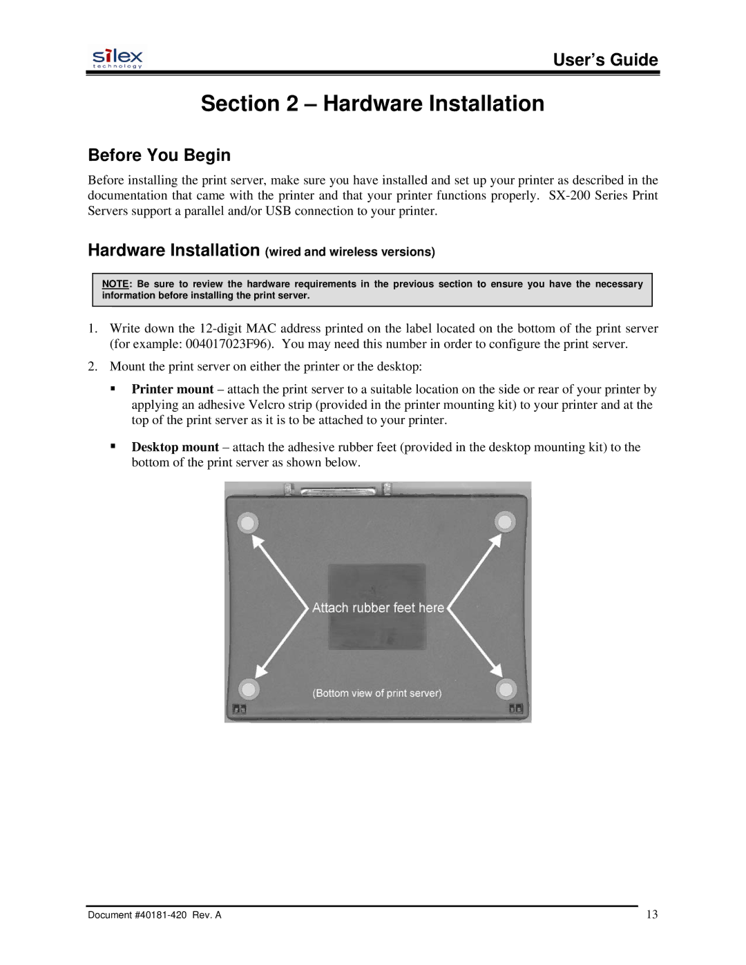 Silex technology SX-200 user manual Hardware Installation, Before You Begin 