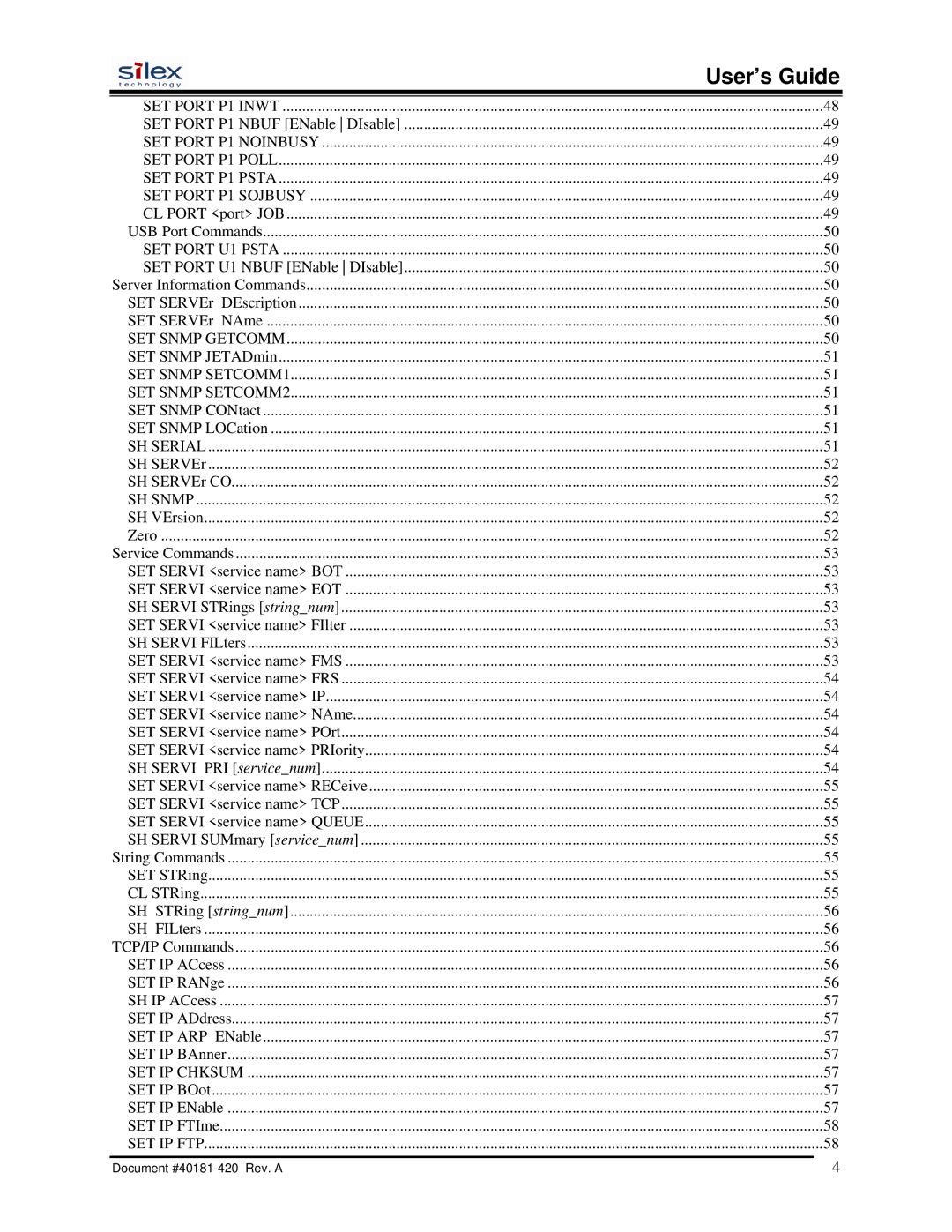 Silex technology SX-200 user manual SET Port U1 Nbuf ENable DIsable 