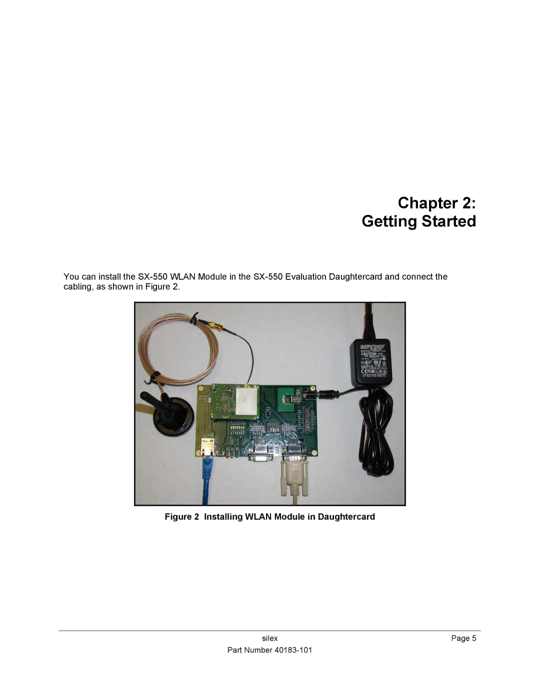 Silex technology SX-550 manual Chapter Getting Started, Installing Wlan Module in Daughtercard 