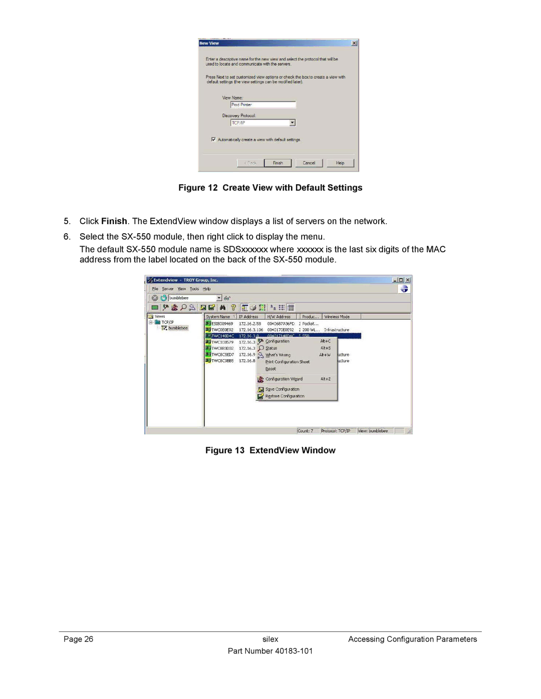 Silex technology SX-550 manual Create View with Default Settings 