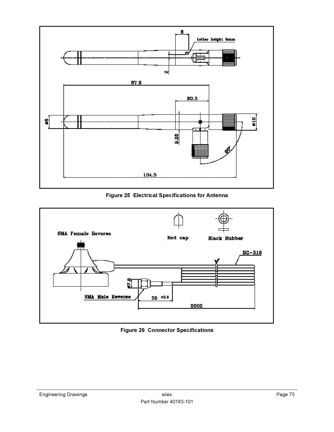 Silex technology SX-550 manual Electrical Specifications for Antenna 