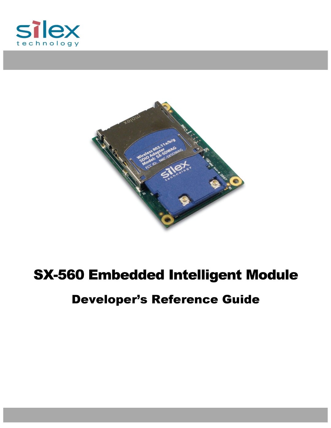 Silex technology manual SX-560 Embedded Intelligent Module 