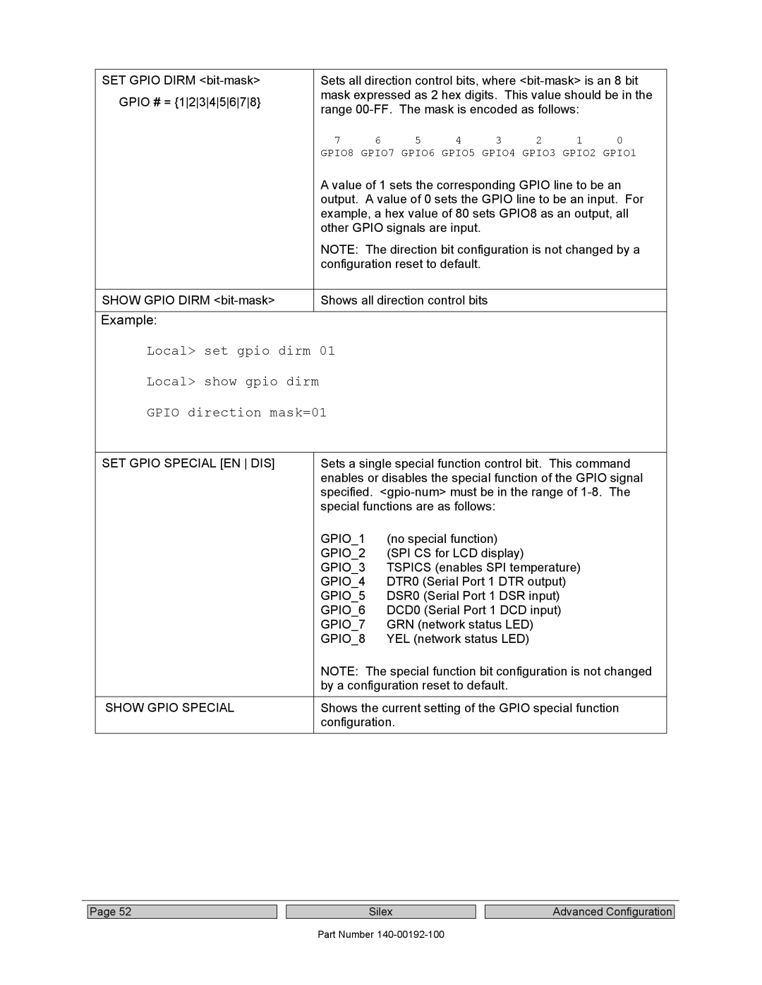 Silex technology SX-560 manual SET Gpio Special EN DIS, Show Gpio Special 