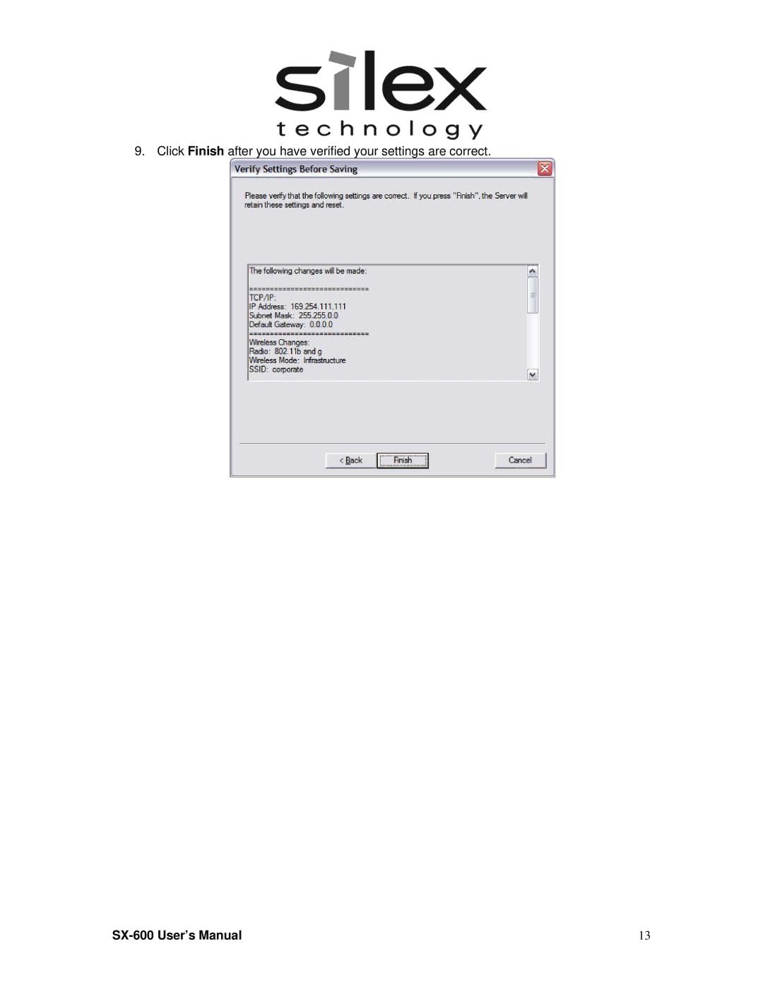 Silex technology setup guide SX-600 User’s Manual 