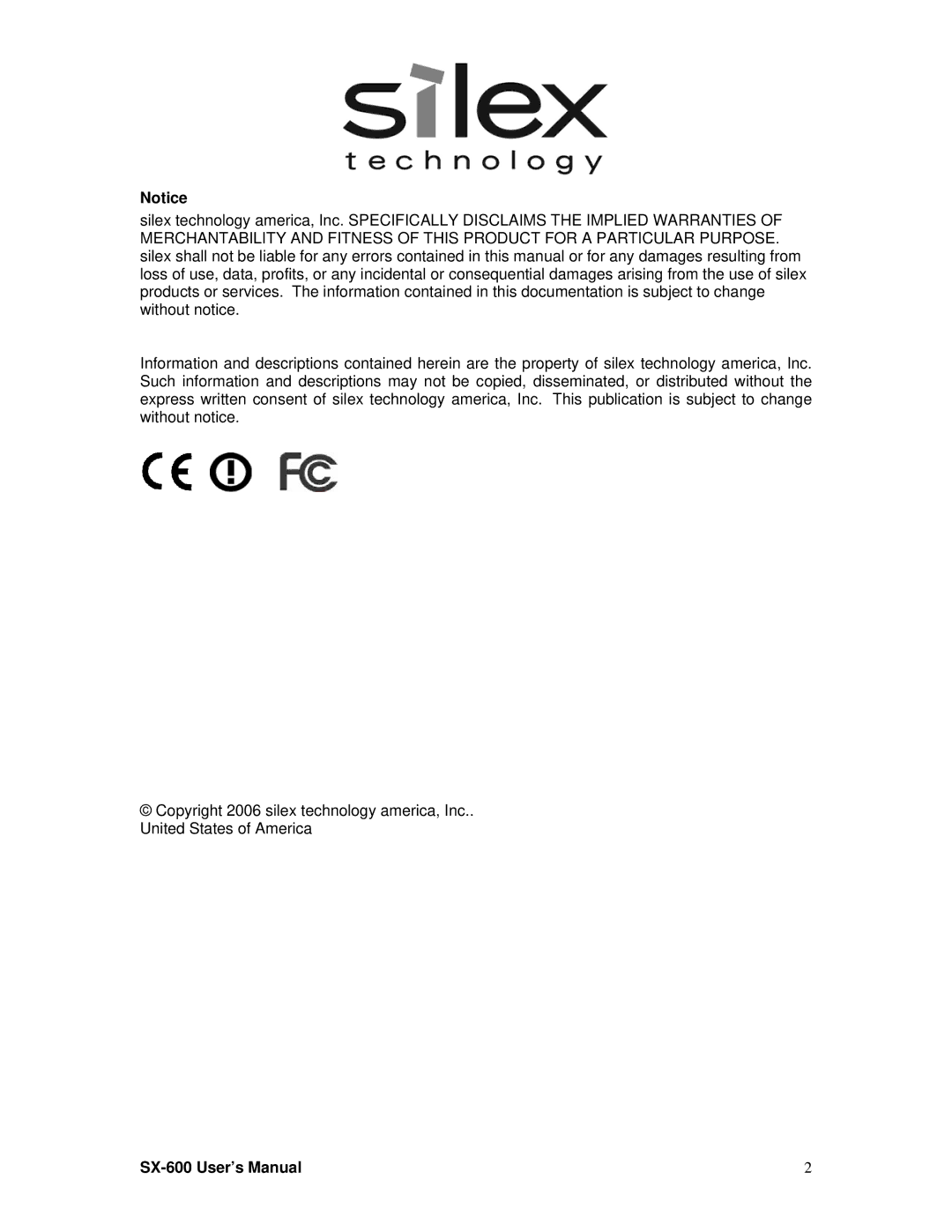 Silex technology setup guide SX-600 User’s Manual 