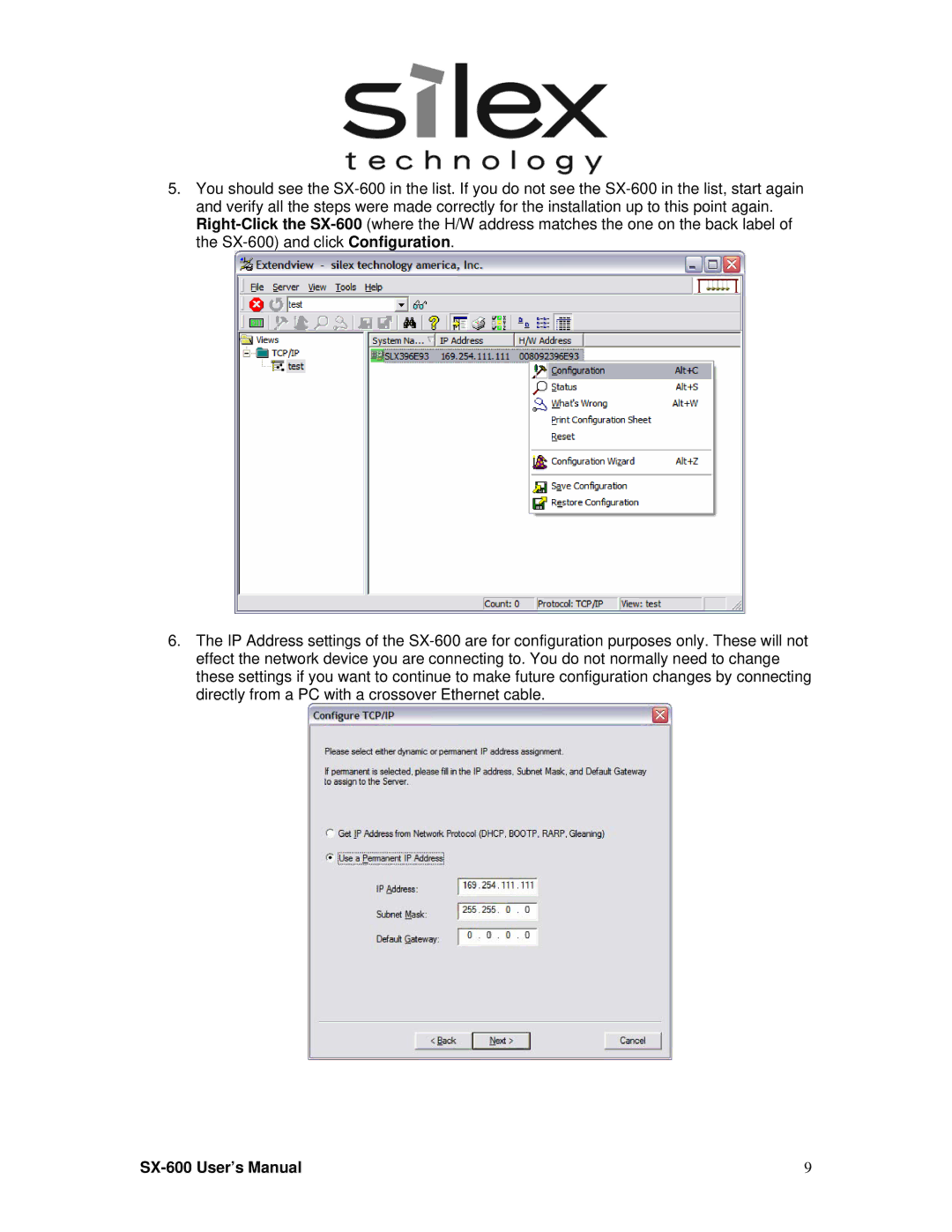 Silex technology setup guide SX-600 User’s Manual 