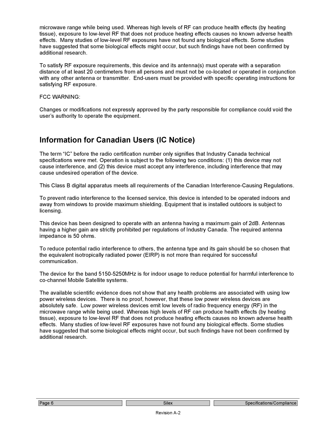 Silex technology SX-SDWAG user manual Information for Canadian Users IC Notice, FCC Warning 