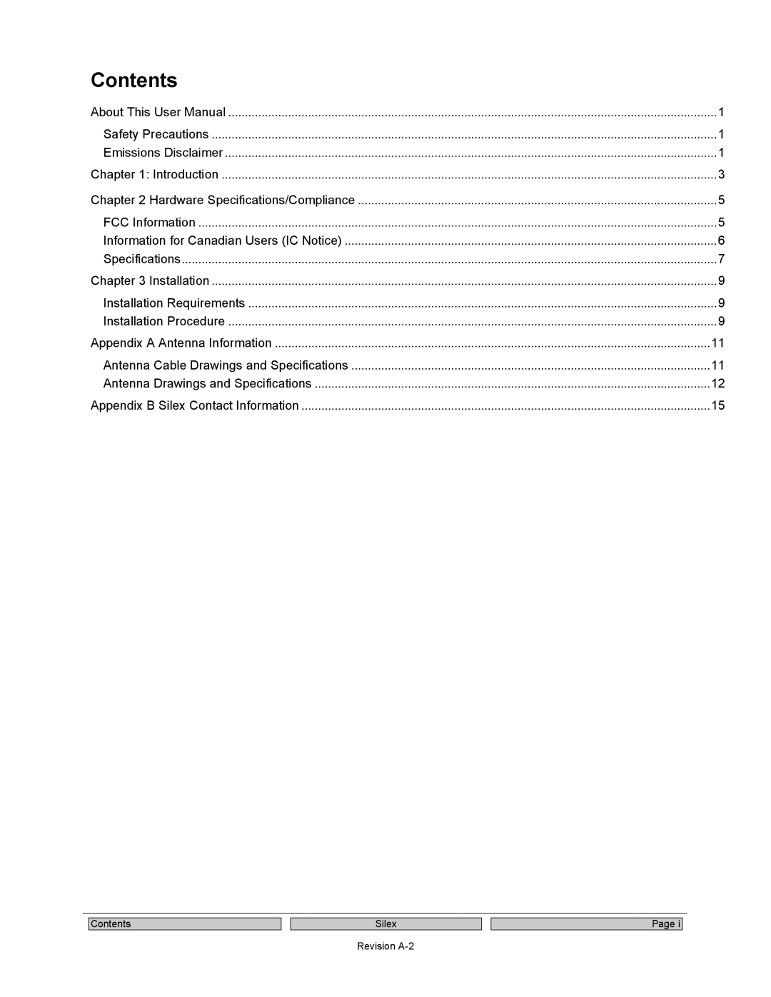 Silex technology SX-SDWAG user manual Contents 