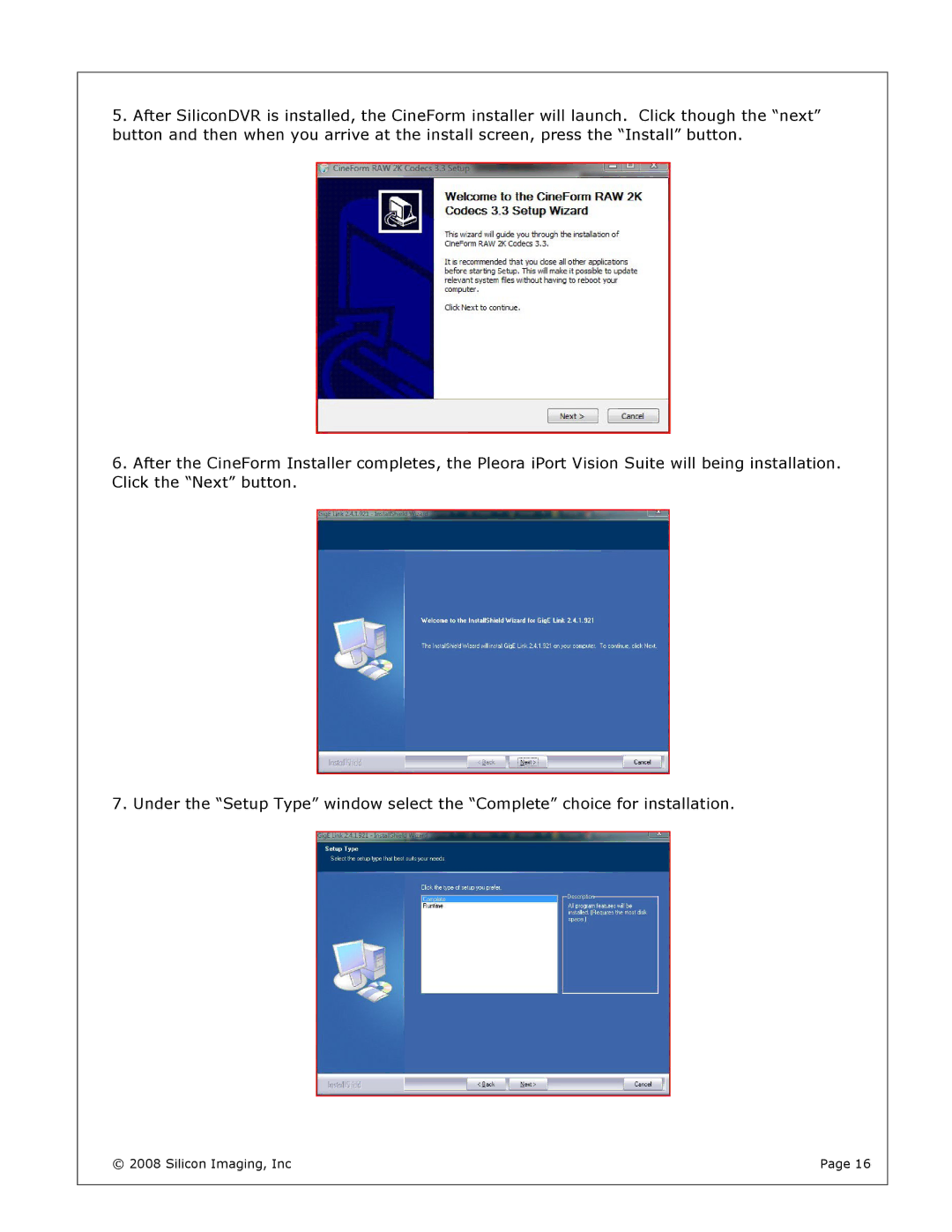 Silicon Image s1-2k install manual Silicon Imaging, Inc 