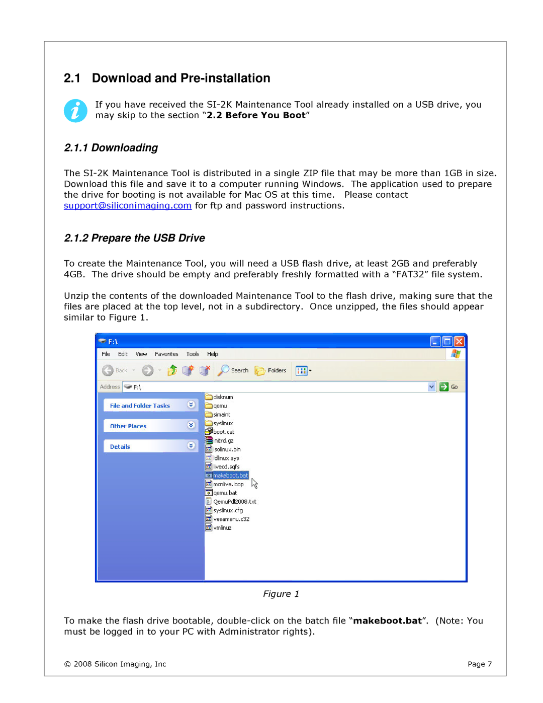 Silicon Image s1-2k install manual Download and Pre-installation, Downloading Prepare the USB Drive 