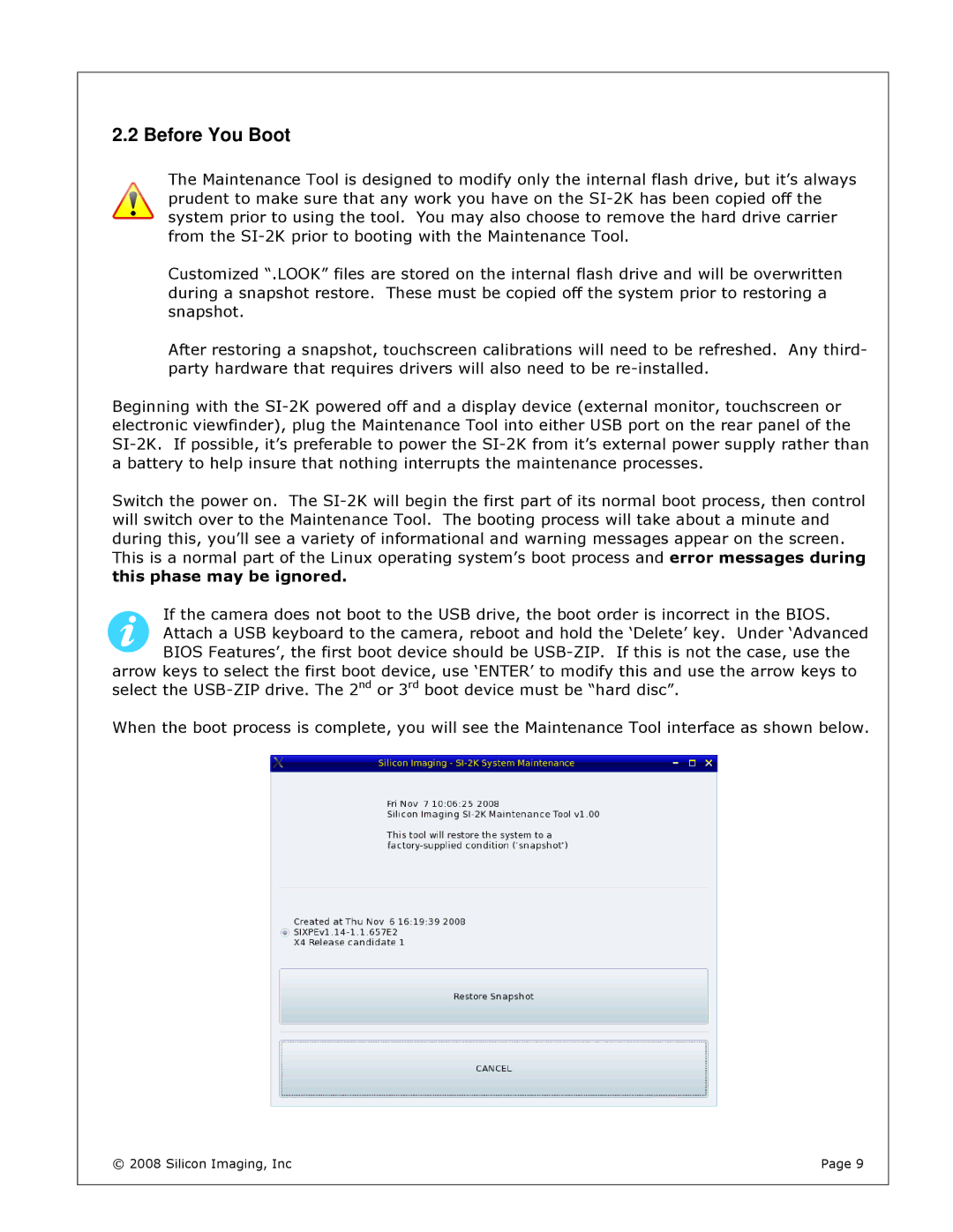 Silicon Image s1-2k install manual Before You Boot 