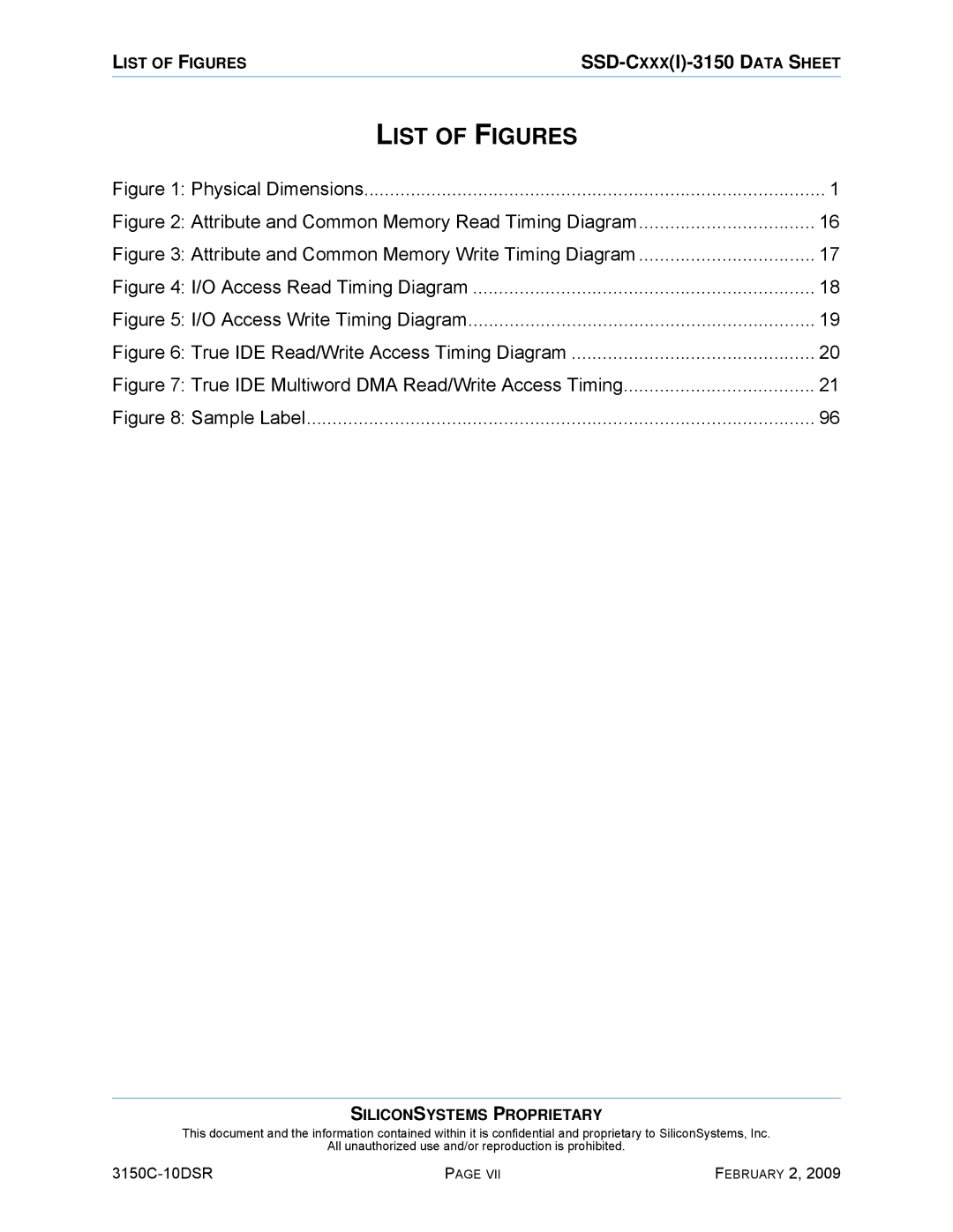 Silicon Image SSD-C08G(I)-3150 manual List of Figures 