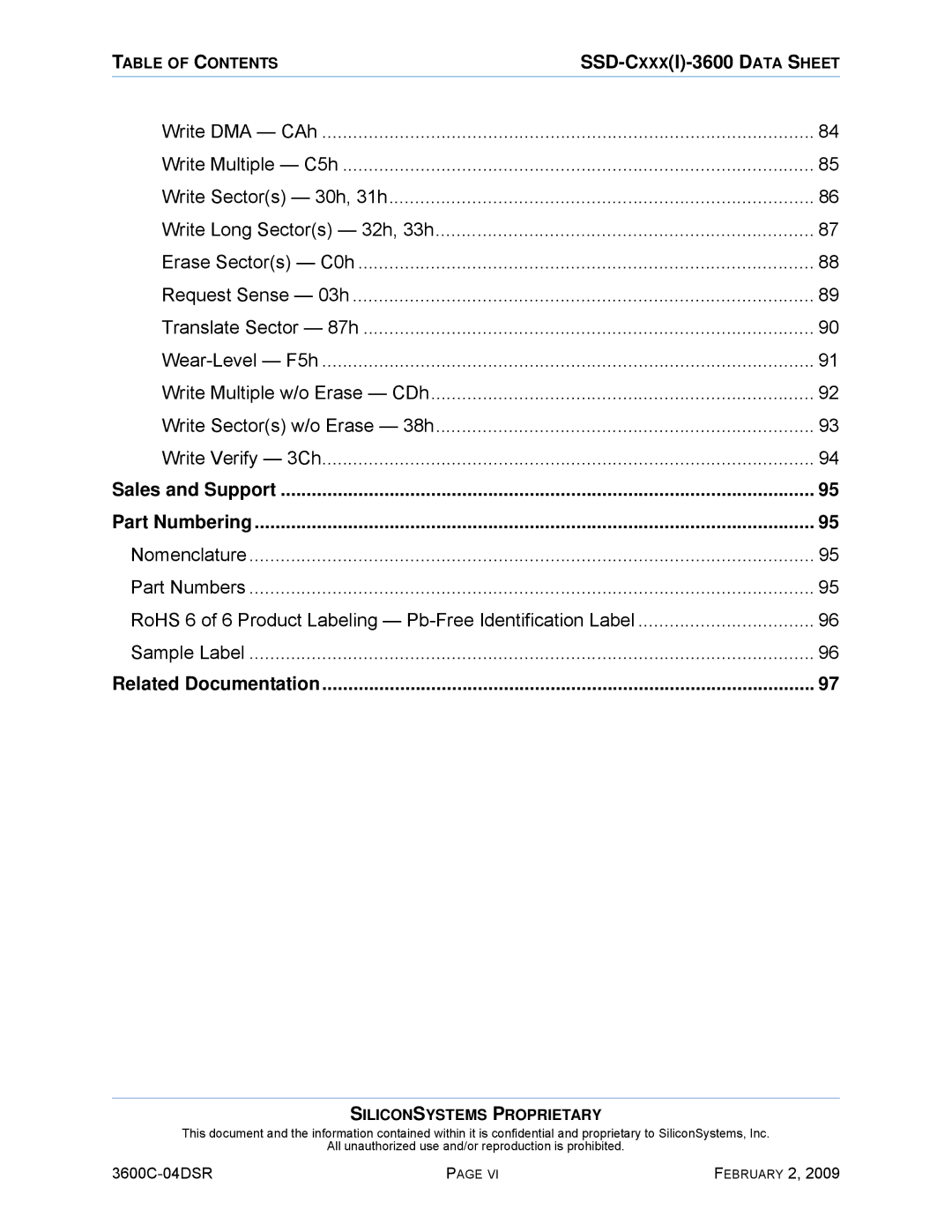 Silicon Image SSD-C08G(I)-3600 manual Sales and Support Part Numbering, Related Documentation 