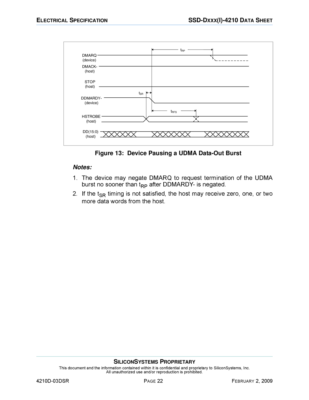 Silicon Image SSD-DXXX(I)-4210 manual Device Pausing a Udma Data-Out Burst 