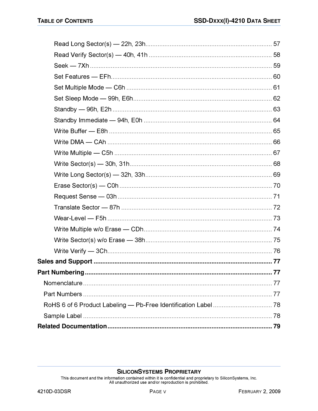 Silicon Image SSD-DXXX(I)-4210 manual Sales and Support Part Numbering, Related Documentation 