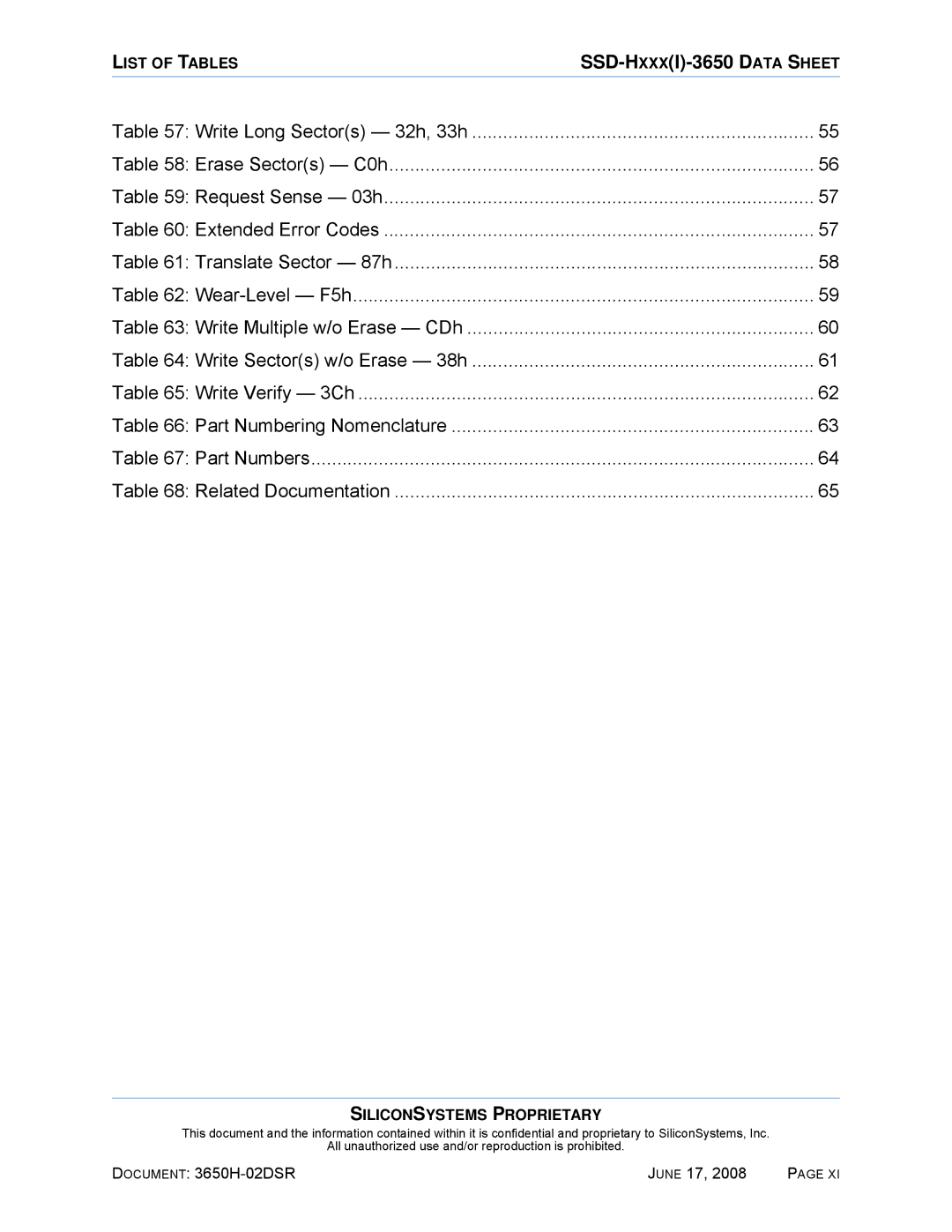 Silicon Image SSDS00-3650H-R manual Write Long Sectors 32h, 33h 