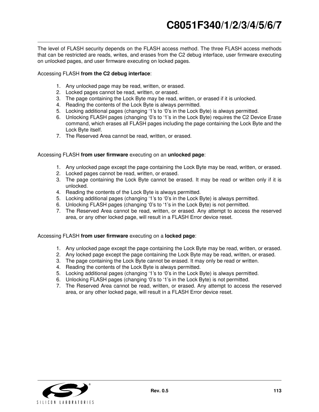Silicon Laboratories C8051F346, C8051F347, C8051F341, C8051F343, C8051F340 Accessing Flash from the C2 debug interface 
