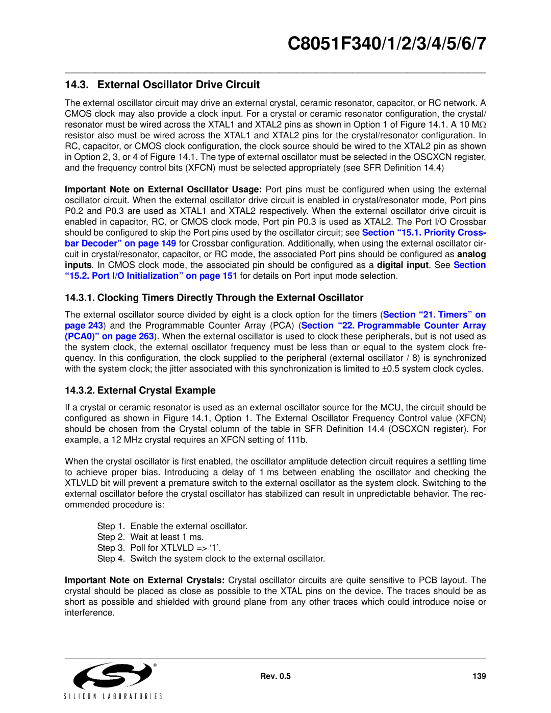Silicon Laboratories C8051F343 External Oscillator Drive Circuit, Clocking Timers Directly Through the External Oscillator 