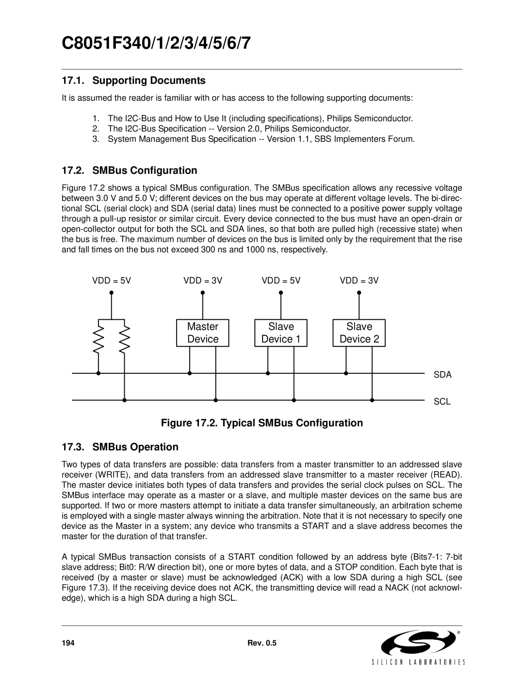 Silicon Laboratories C8051F341, C8051F347, C8051F346, C8051F343, C8051F340 Supporting Documents, SMBus Configuration 