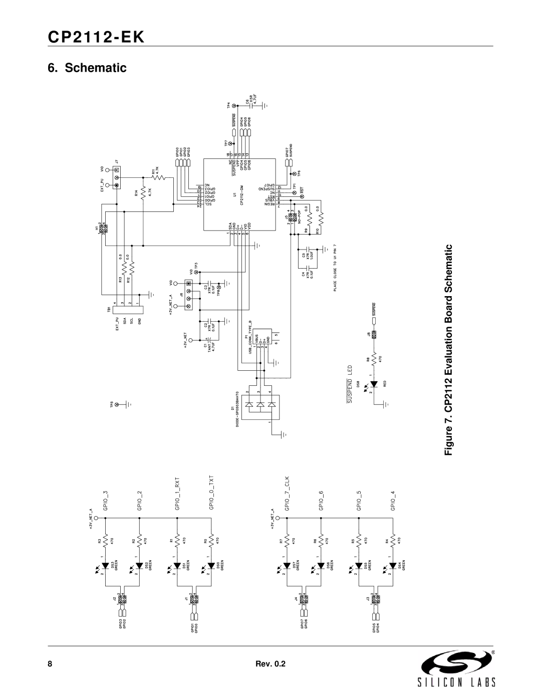 Silicon Laboratories CP2112-EK manual CP2112 Evaluation Board Schematic 