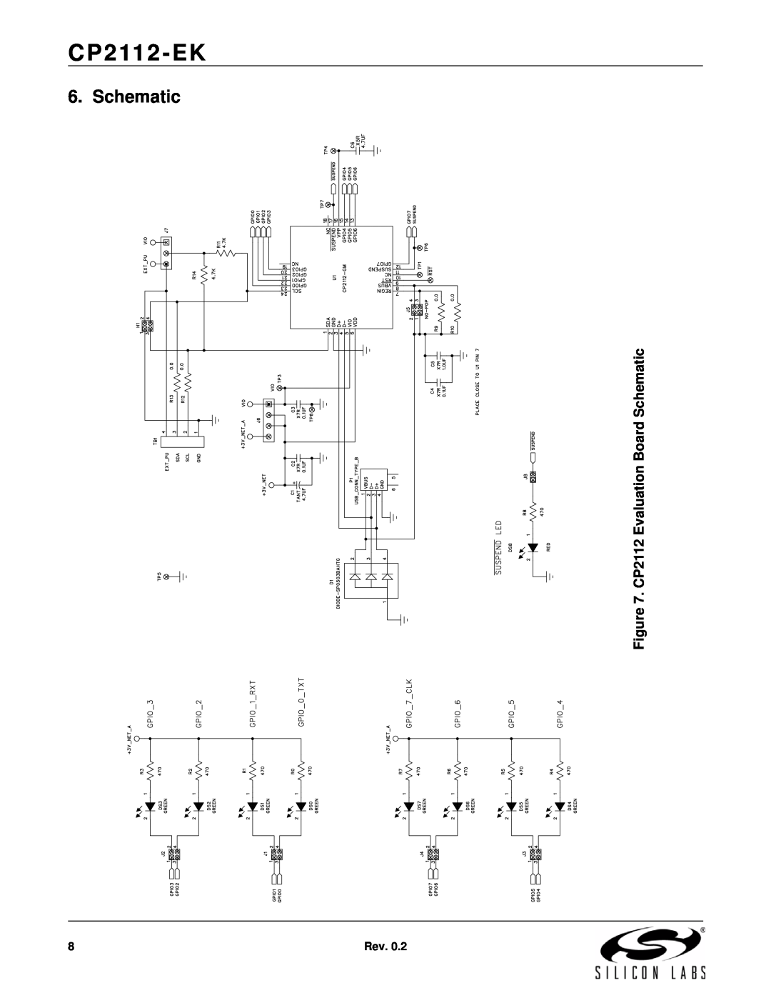 Silicon Laboratories CP2112-EK manual CP2112 Evaluation Board Schematic 