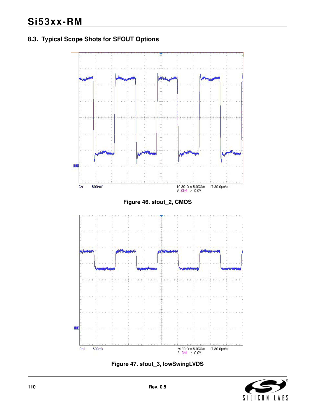 Silicon Laboratories SI5375, SI5369, SI5365, SI5366, SI5367, SI5374, SI5326, SI5327, SI5319 Sfout2, Cmos, Sfout3, lowSwingLVDS 