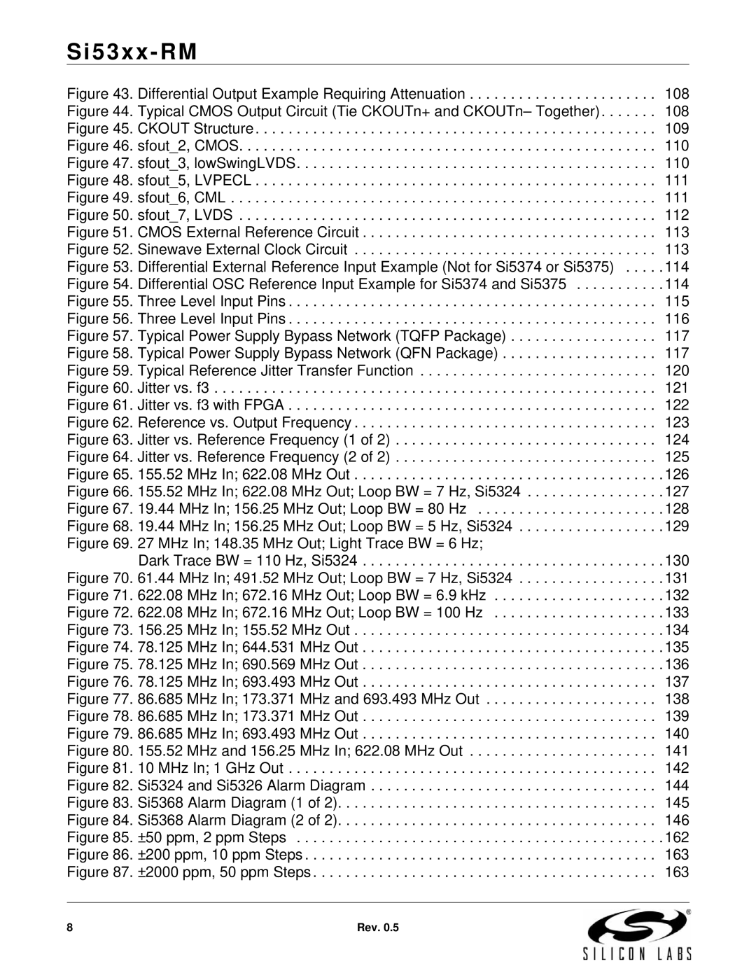 Silicon Laboratories SI5319, SI5369, SI5365, SI5366, SI5367, SI5374 manual Differential Output Example Requiring Attenuation 108 