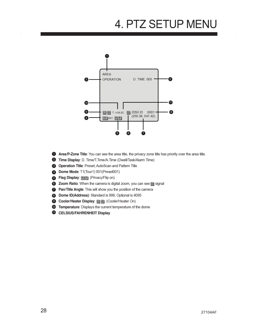 Silicon Optix CM-525P manual Cooler/Heater Display C H Cooler/Heater On, CELSIUS/FAHRENHEIT Display 