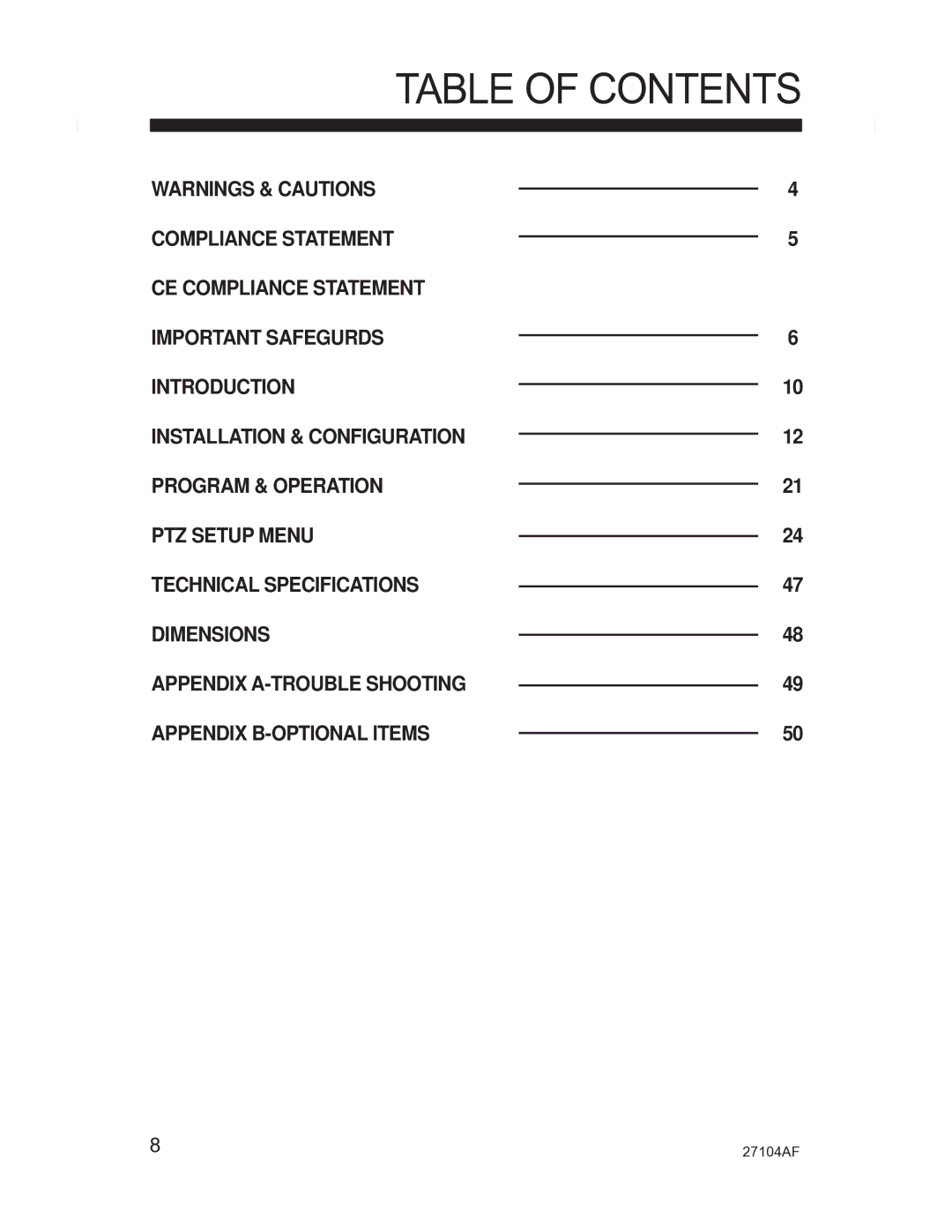 Silicon Optix CM-525P manual Table of Contents 