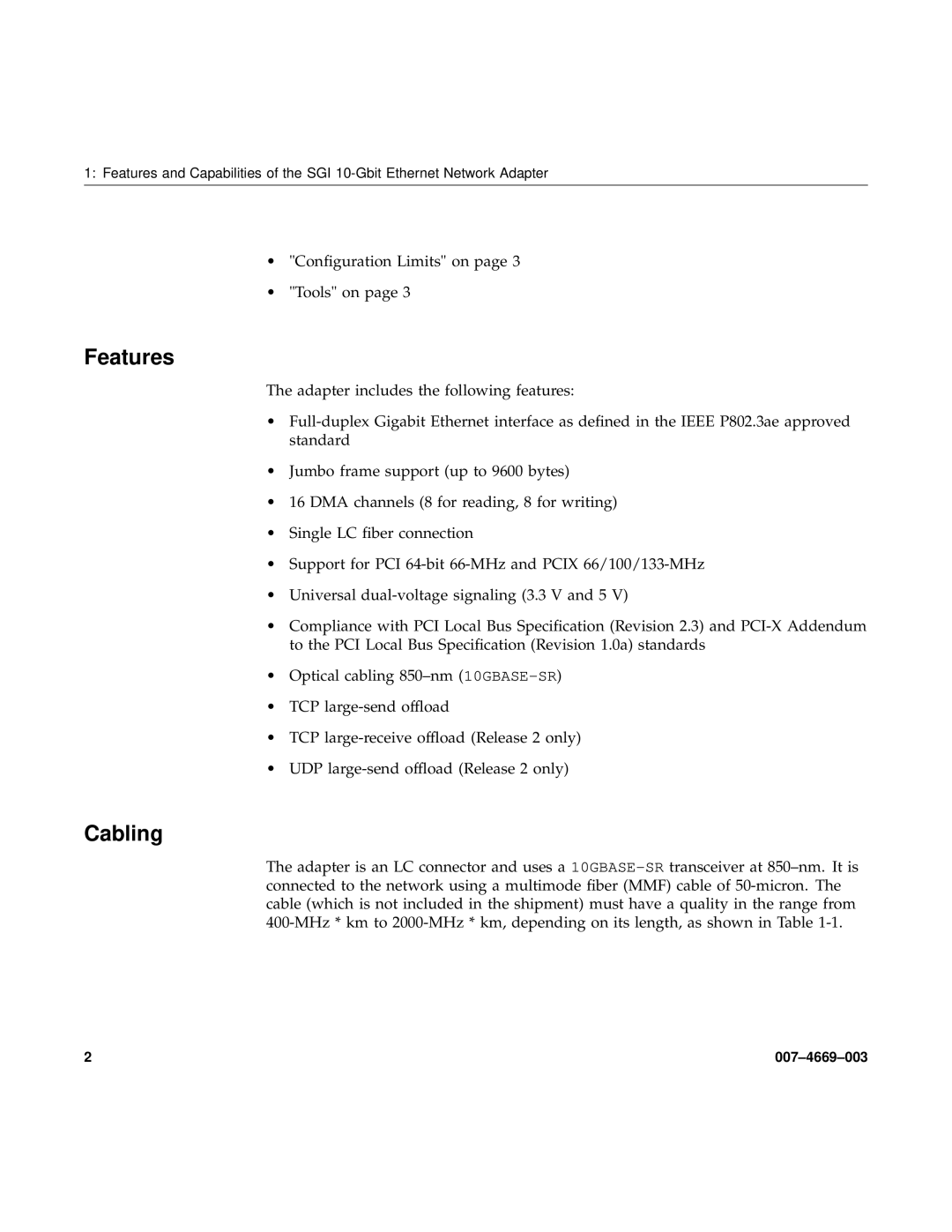 Silicon Power Computer & comm 74669003 manual Features, Cabling 