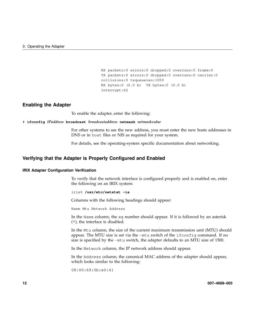 Silicon Power Computer & comm 74669003 Enabling the Adapter, Verifying that the Adapter is Properly Conﬁgured and Enabled 