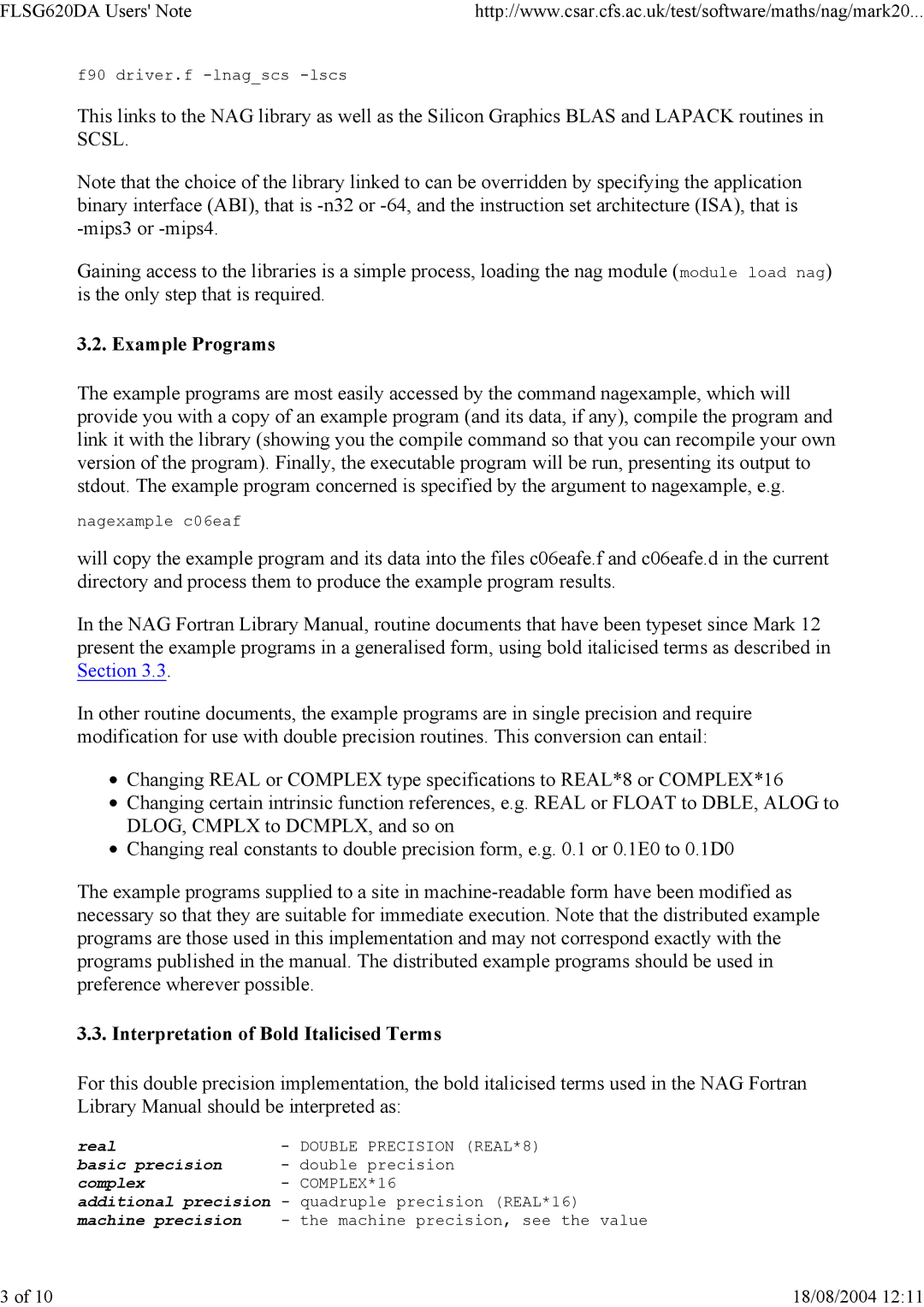 Silicon Power Computer & comm FLSG620DA appendix Example Programs, Interpretation of Bold Italicised Terms 