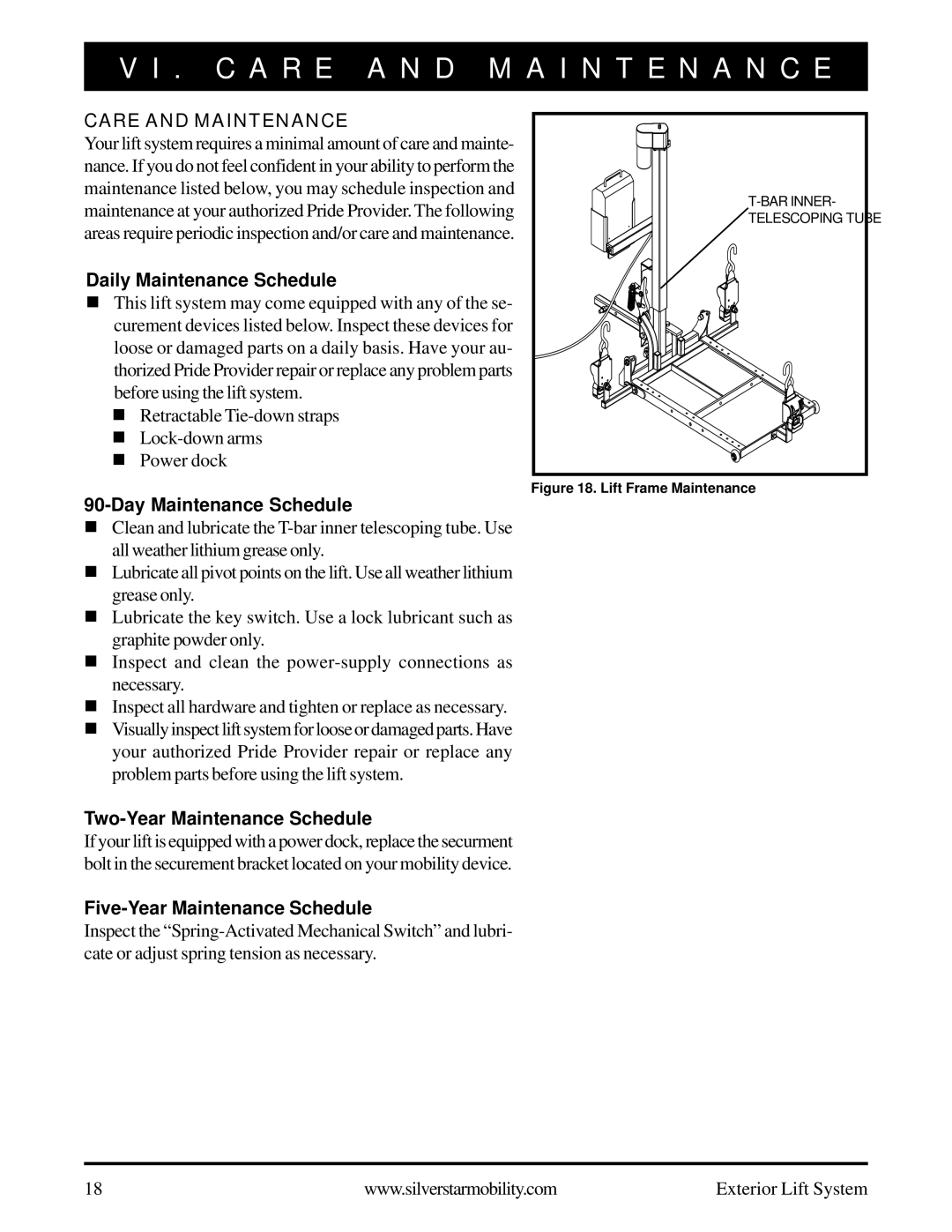 Silver Star INFMANU3270 manual C a R E a N D M a I N T E N a N C E, Care and Maintenance 