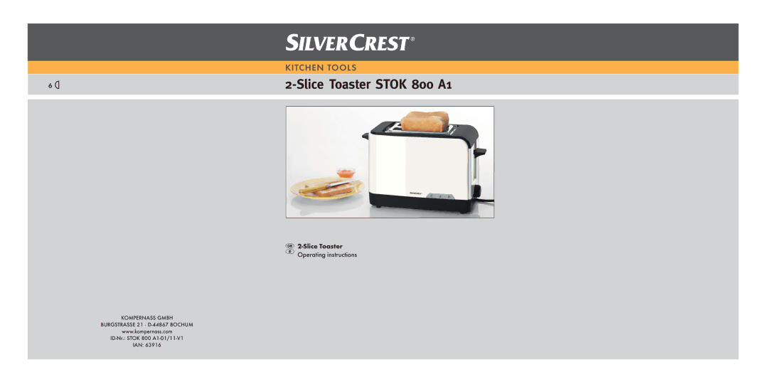 Silvercrest manual Slice Toaster Stok 800 A1 