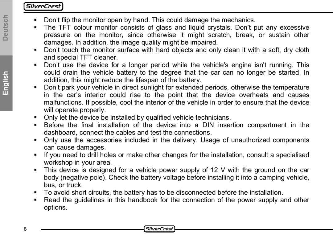 Silvercrest CDV-710 important safety instructions English 