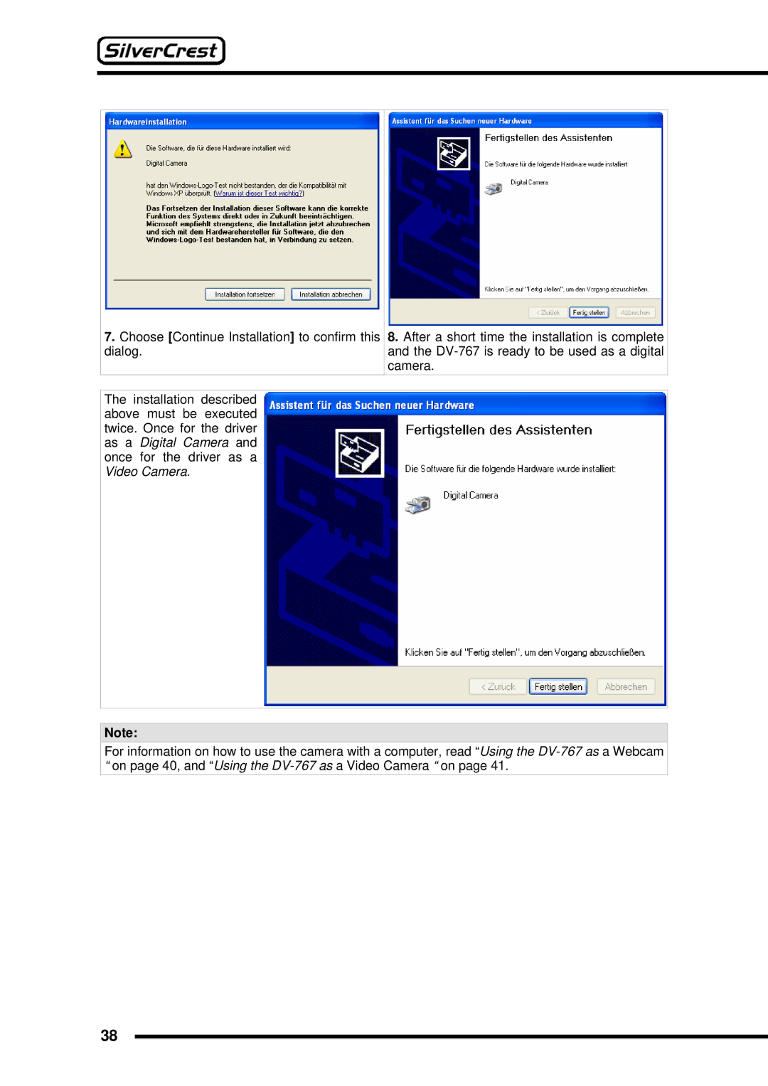 Silvercrest DV-767 instruction manual 