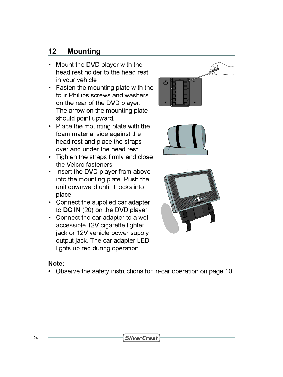 Silvercrest DVT-480 user manual Mounting 